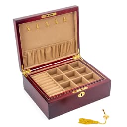 Wood Jewelry Box for Women Necklace Earrings Rings Jewelry Boxes Pendant Dispiay Stands Bracelet Separators Storage Organizer