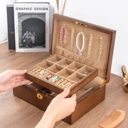 Wood Jewelry Box for Women Necklace Earrings Rings Jewelry Boxes Pendant Dispiay Stands Bracelet Separators Storage Organizer