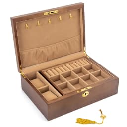Wood Jewelry Box for Women Necklace Earrings Rings Jewelry Boxes Pendant Dispiay Stands Bracelet Separators Storage Organizer
