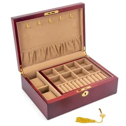 Wood Jewelry Box for Women Necklace Earrings Rings Jewelry Boxes Pendant Dispiay Stands Bracelet Separators Storage Organizer