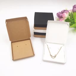 50set Jewelry Displays Paper Boxes for Pendant/Earring/Necklace Carrying Cases Wedding Jewelry Set Gift Packing Box 6*6*1cm