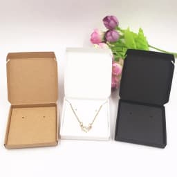 50set Jewelry Displays Paper Boxes for Pendant/Earring/Necklace Carrying Cases Wedding Jewelry Set Gift Packing Box 6*6*1cm