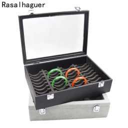 40 Bracelets Jewelry Organizer Jewellery Box with Clear Glass Lid for Showing Made of PU Glasses and Plastic