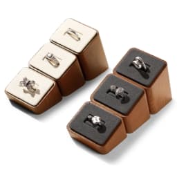 Oirlv Wooden Jewelry Organizer Rack Ring Storage Stand Ring Display Rack 3 Piece Set Jewelry Holder Ring Photography Props