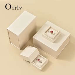 Oirlv Velvet Ring Gift Box with Outer Packaging Wedding Proposal Engagement Ring Box Birthday Gift Box with Blank Greeting Card