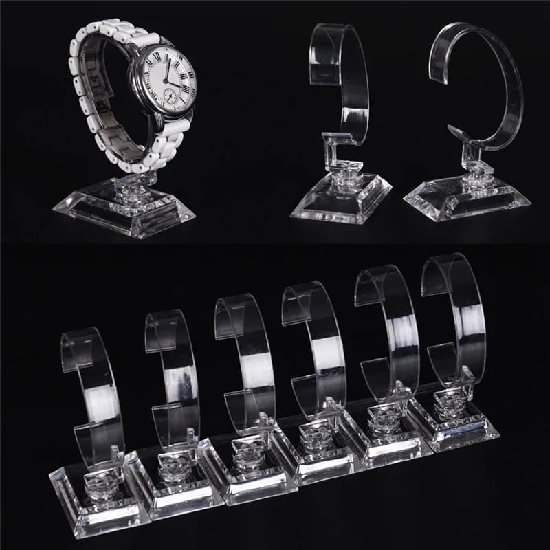 New 2pc/lot Acrylic Clear Watch Bracelet Bangle Display Holder Stand Rack Retail Shop Showcase Brazaletes Jewelry Rack Wholesale