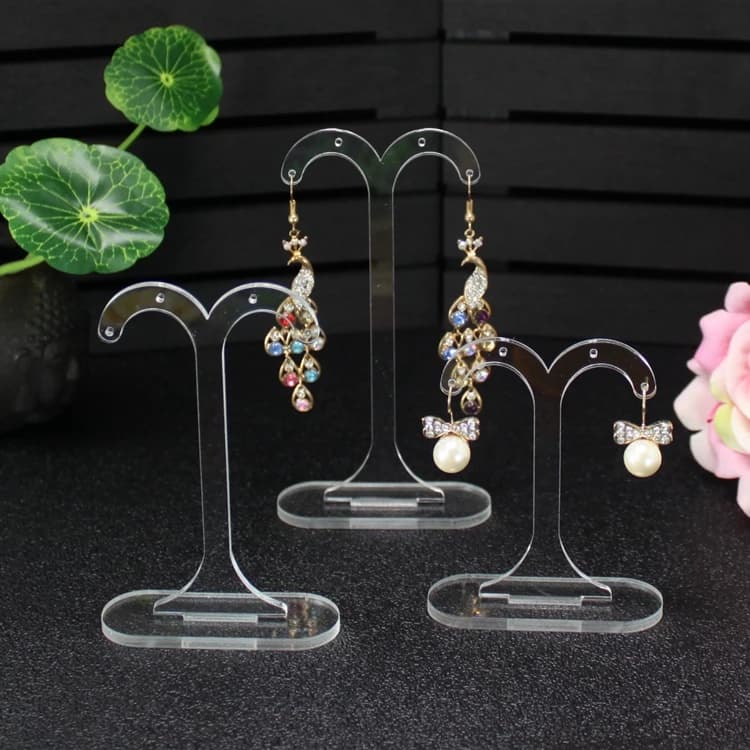 Acrylic Earring Hanging Holder T Earring Display Stand Jewelry Organizer Case Earring Showing Shelf High Quality
