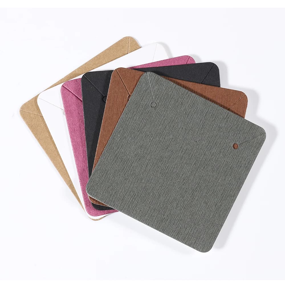 50pcs/lot 5x5cm Kraft Paper Card for Jewelry Packaging Earrings Necklaces Display Cards