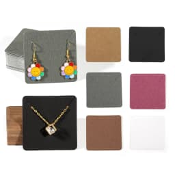 50pcs/lot 5x5cm Kraft Paper Card for Jewelry Packaging Earrings Necklaces Display Cards