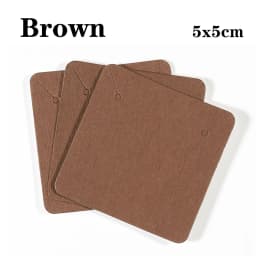 50pcs/lot 5x5cm Kraft Paper Card for Jewelry Packaging Earrings Necklaces Display Cards