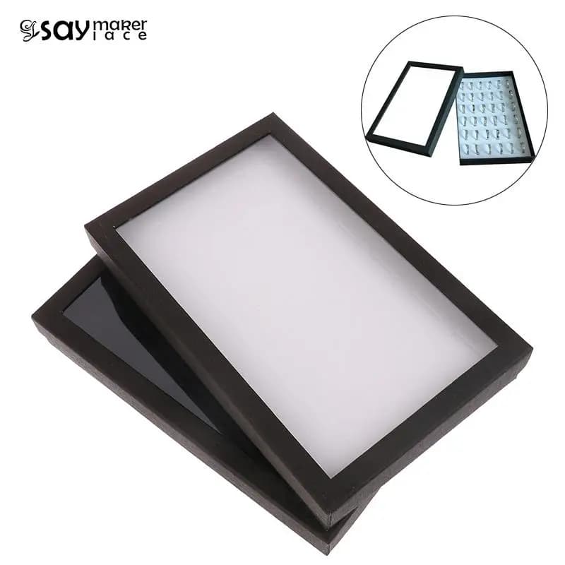 36-Slot Jewelry Ring Display Box Tray Organizer Velvet Organizer Storage Box Gift For Jewelleries Earrings Trinket Show Case