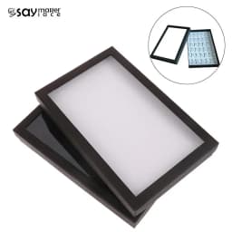 36-Slot Jewelry Ring Display Box Tray Organizer Velvet Organizer Storage Box Gift For Jewelleries Earrings Trinket Show Case