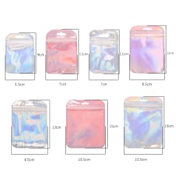 10Pcs/Lot Thicken Zip Lock Bags Colorful Resealable Laser Packaging Bag Plastic Pouch For Beads Jewelry Display Gift Storage Bag