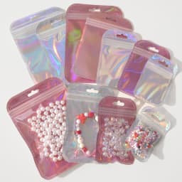 10Pcs/Lot Thicken Zip Lock Bags Colorful Resealable Laser Packaging Bag Plastic Pouch For Beads Jewelry Display Gift Storage Bag