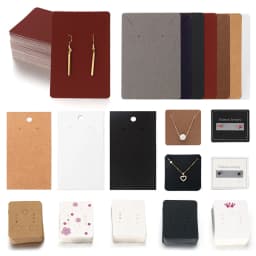 50pcs Earrings Necklaces Display Cards for Jewelry Box Packaging Cardboard Hang Tag Card Ear Studs Paper Card Jewelry DIY
