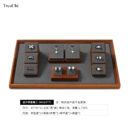 Wooden Jewelry Display Props Counter Exquisite Beaded Jade Jewelry Display Set Storage Props