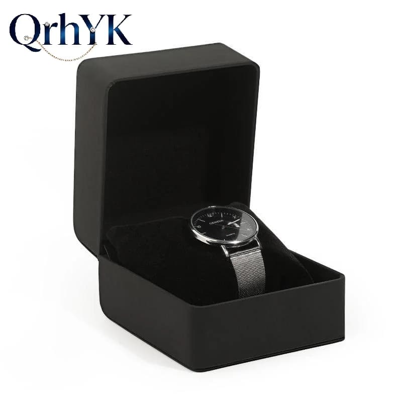 Square Single Wristwatch Gift Box 1/2/3Pcs PU Leather with Pillow Elegant Watch Display Case for Anniversary Holiday Gifts