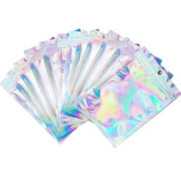 Smell Proof Bags Mylar Holographic Resealable Bags Foil Pouch Ziplock Bags for Party Favor Food Storage Jewelry Packaging 7Sizes