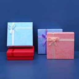 12pcs Jewelry Packaging with White Sponge 9 X 9 X 2.8cm Paper Jewelry Box Cardboard Gift Boxes for Ring Necklace Earring Display