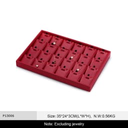 Oirlv Jewelry Tray Leather Necklace Display Bracelet Ring Watch Drawer Organizer Showcase Jewelry Display Tray Stackable Storage