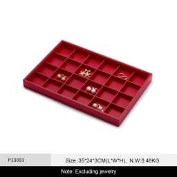 Oirlv Jewelry Tray Leather Necklace Display Bracelet Ring Watch Drawer Organizer Showcase Jewelry Display Tray Stackable Storage