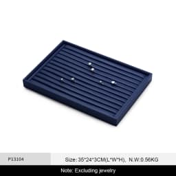 Oirlv Jewelry Tray Leather Necklace Display Bracelet Ring Watch Drawer Organizer Showcase Jewelry Display Tray Stackable Storage