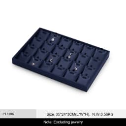 Oirlv Jewelry Tray Leather Necklace Display Bracelet Ring Watch Drawer Organizer Showcase Jewelry Display Tray Stackable Storage