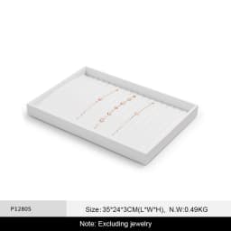 Oirlv Jewelry Tray Leather Necklace Display Bracelet Ring Watch Drawer Organizer Showcase Jewelry Display Tray Stackable Storage