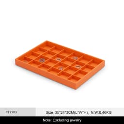 Oirlv Jewelry Tray Leather Necklace Display Bracelet Ring Watch Drawer Organizer Showcase Jewelry Display Tray Stackable Storage