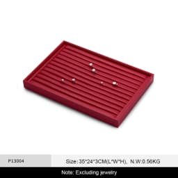 Oirlv Jewelry Tray Leather Necklace Display Bracelet Ring Watch Drawer Organizer Showcase Jewelry Display Tray Stackable Storage