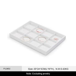 Oirlv Jewelry Tray Leather Necklace Display Bracelet Ring Watch Drawer Organizer Showcase Jewelry Display Tray Stackable Storage