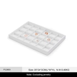 Oirlv Jewelry Tray Leather Necklace Display Bracelet Ring Watch Drawer Organizer Showcase Jewelry Display Tray Stackable Storage