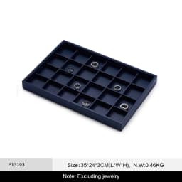 Oirlv Jewelry Tray Leather Necklace Display Bracelet Ring Watch Drawer Organizer Showcase Jewelry Display Tray Stackable Storage
