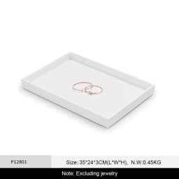 Oirlv Jewelry Tray Leather Necklace Display Bracelet Ring Watch Drawer Organizer Showcase Jewelry Display Tray Stackable Storage