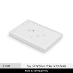 Oirlv Jewelry Tray Leather Necklace Display Bracelet Ring Watch Drawer Organizer Showcase Jewelry Display Tray Stackable Storage