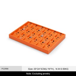 Oirlv Jewelry Tray Leather Necklace Display Bracelet Ring Watch Drawer Organizer Showcase Jewelry Display Tray Stackable Storage