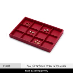 Oirlv Jewelry Tray Leather Necklace Display Bracelet Ring Watch Drawer Organizer Showcase Jewelry Display Tray Stackable Storage