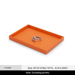 Oirlv Jewelry Tray Leather Necklace Display Bracelet Ring Watch Drawer Organizer Showcase Jewelry Display Tray Stackable Storage