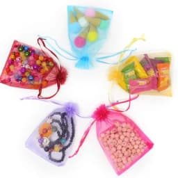 50Pcs Organza Bag Jewelry Packaging Gift Candy Wedding Party Goodie Packing Favors Pouches Drawable Bags Present Sweets Pouches