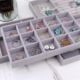 Velvet Tray for Jewelry Ring Earring Necklace Display Tray Bracelet Organizer Diy Handicraft Accessoriess Jewelry Storage Case