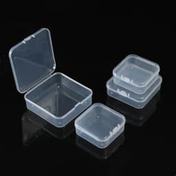 Mini PP Plastic Square Box Jewelry Fishhook Component Single-compartment Covered Transparent Storage Box