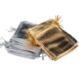 25pcs 7x9cm 9x12cm 10x15cm Jewelry Packing Gold Color Foil Cloth Drawstring Storage Bag Wedding Gift Bags & Pouches Wholesale