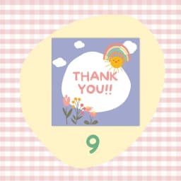 50pcs 6x6cm Pink Cartoon Square Thank You Card For Small Businesses Gift Box Greeting Decoration Packaging Wholesale Supplies