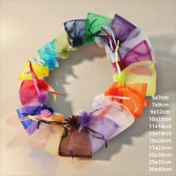 500pcs Drawstring Organza Bags Jewelry Pouches Gift Packaging Bag Sachet Wedding Party Favors Storage Displays Birthday Supply