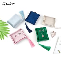 Velvet Tassels Jewelry Ring Necklace Bracelet Box Travel Portable Jewelry Box Jewelry Storage Box Wedding Gifts for Guests