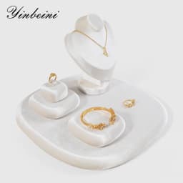 Yinbeini Velvet Jewelry Display Tray Ring Earring Pendant Necklace Storage Tray Display Tray TB028