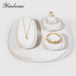 Yinbeini Velvet Jewelry Display Tray Ring Earring Pendant Necklace Storage Tray Display Tray TB028