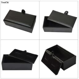 60Pcs Black Cufflinks Storage Casket Mens Cufflink Jewelry Organizer Case Cuff Links Display Package Gift Box Birthday Gift Case
