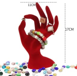 Red Velvet Gold Jewelry Organizer Earring Necklace Display Stand Quality Ring Tray Pendant Storage Plate Watch Bracelet Holder