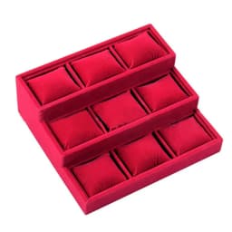 Red Velvet Gold Jewelry Organizer Earring Necklace Display Stand Quality Ring Tray Pendant Storage Plate Watch Bracelet Holder